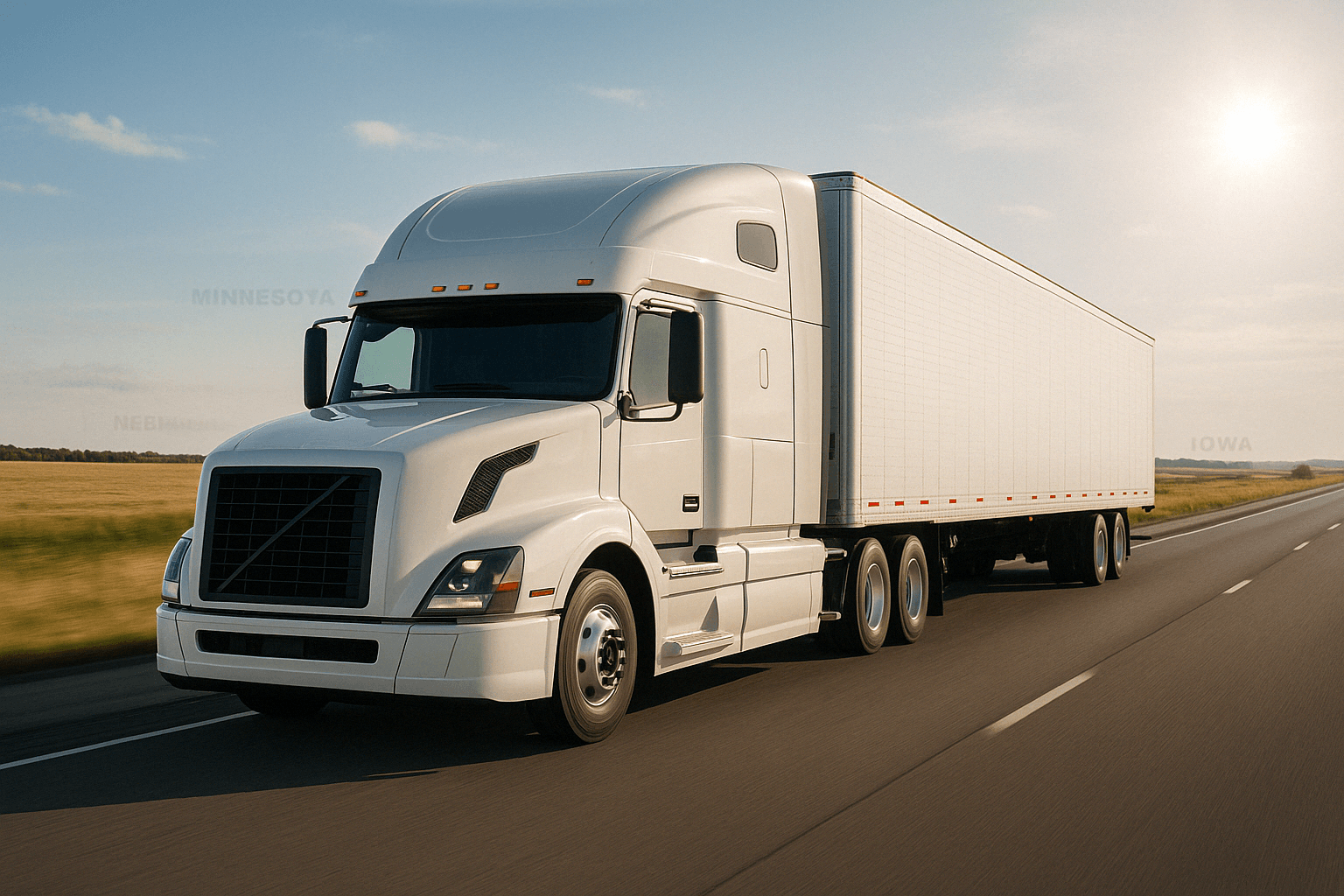 Modern commercial truck with ELD electronic logging device for fleet compliance and management